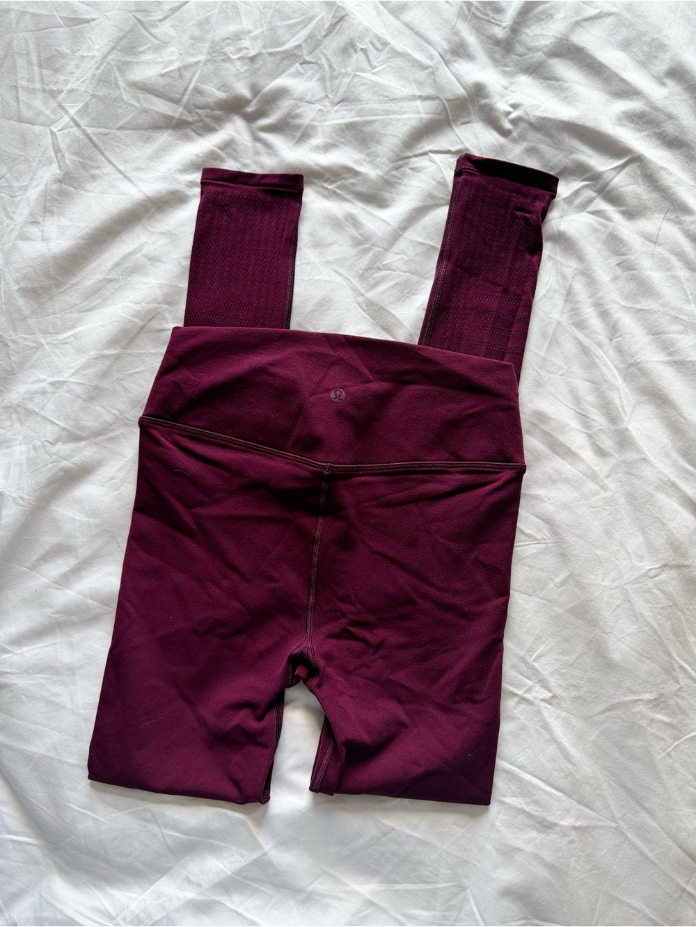 lululemon Plum High Rise Athletic Leggings Reveal Tight Mesh Stripes size 6